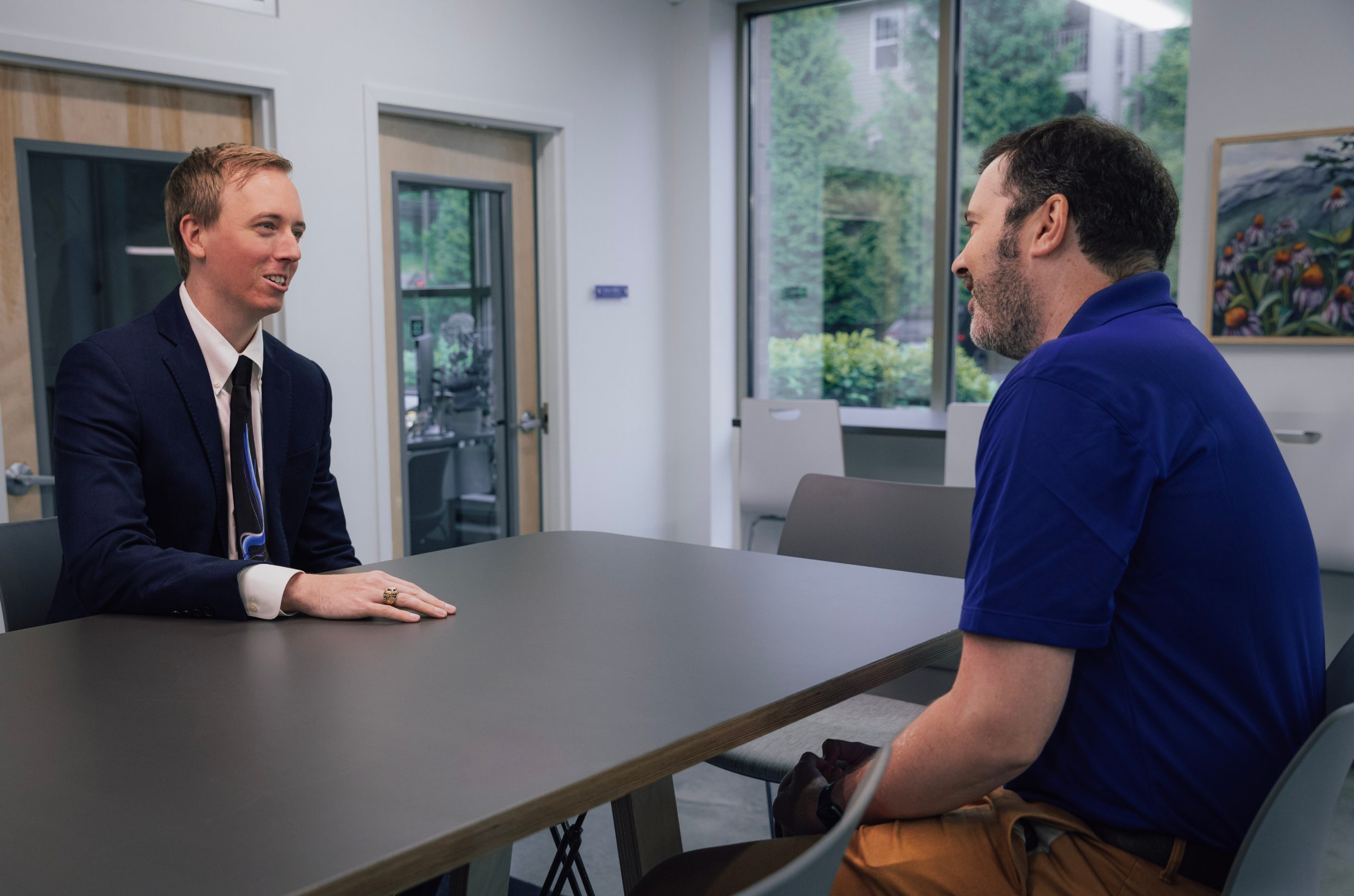 Clay Hogan meeting with a client.